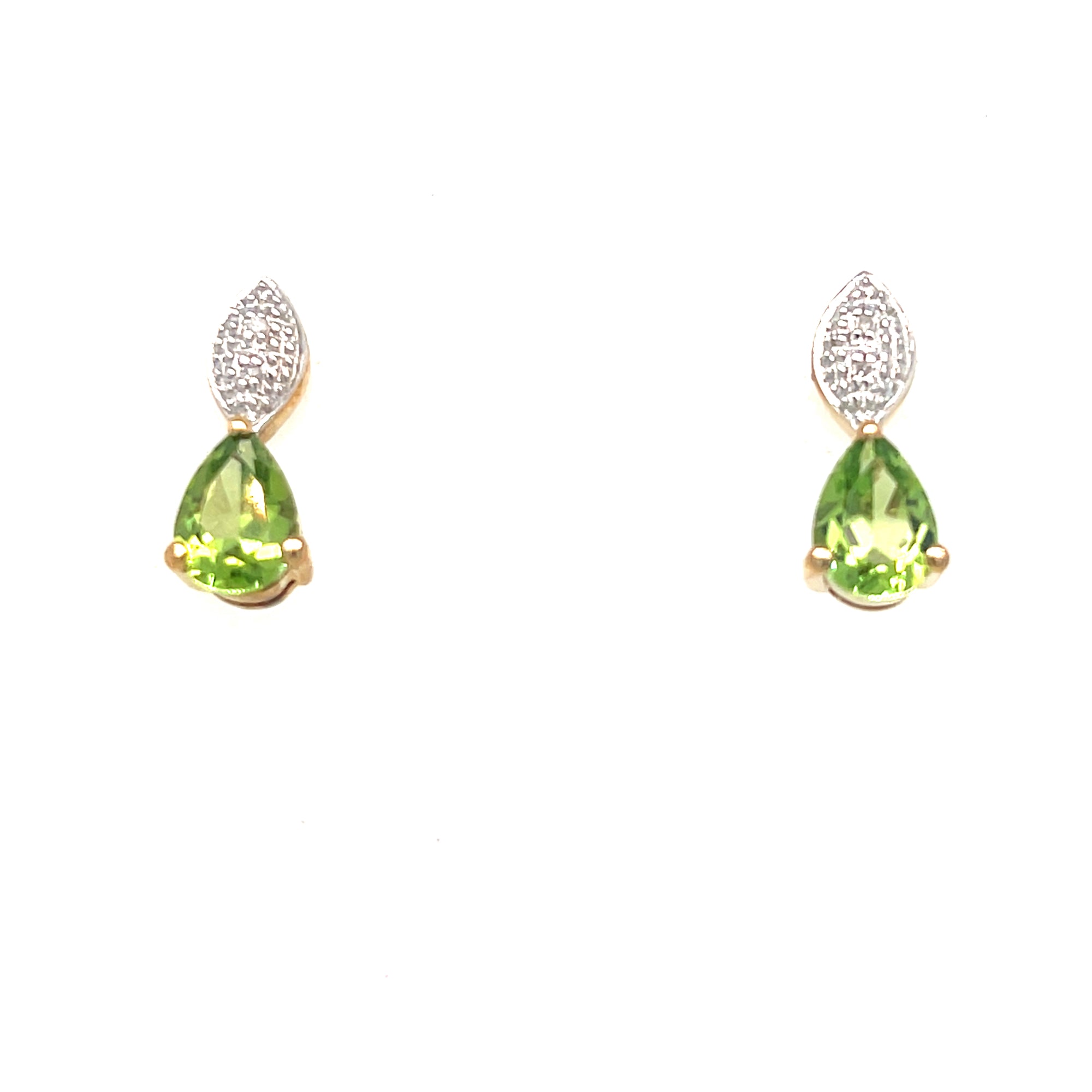 9kt Gold Peridot Drop Earrings