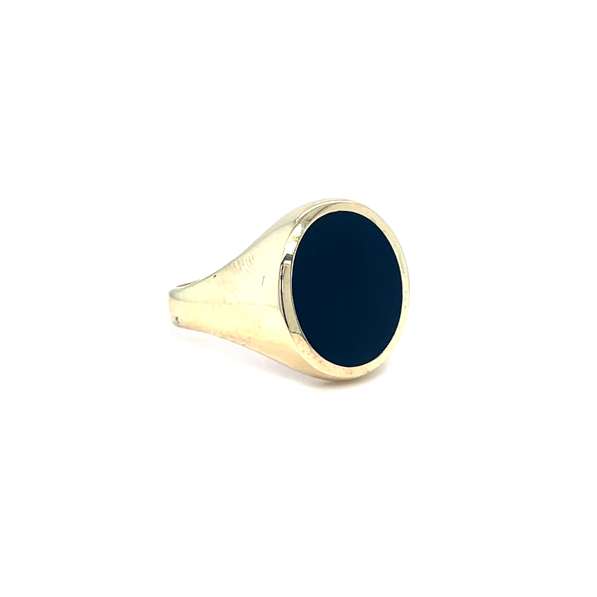 9kt Gold Men's Oval Onyx Ring