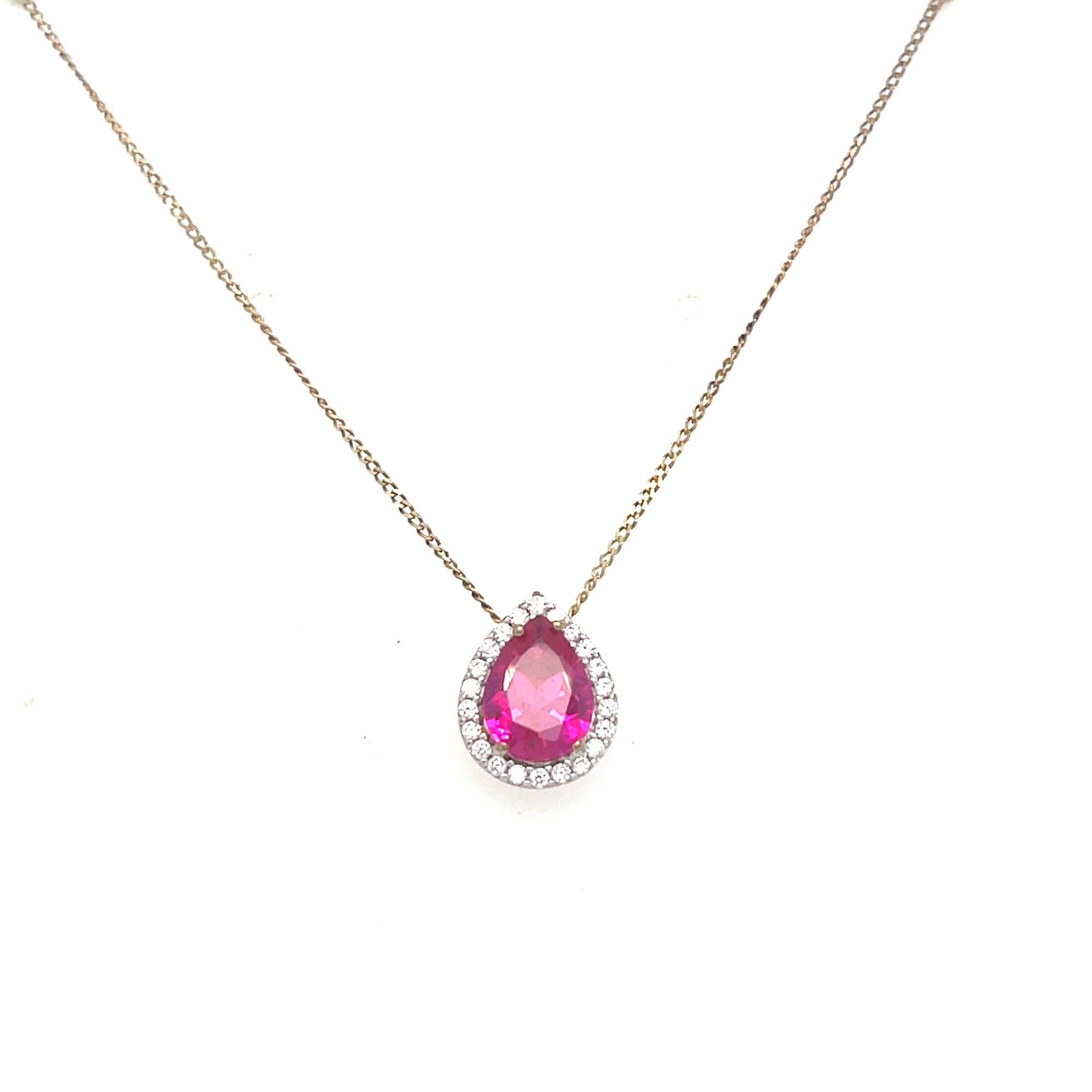 9kt Gold Pear Shaped Ruby Pendant