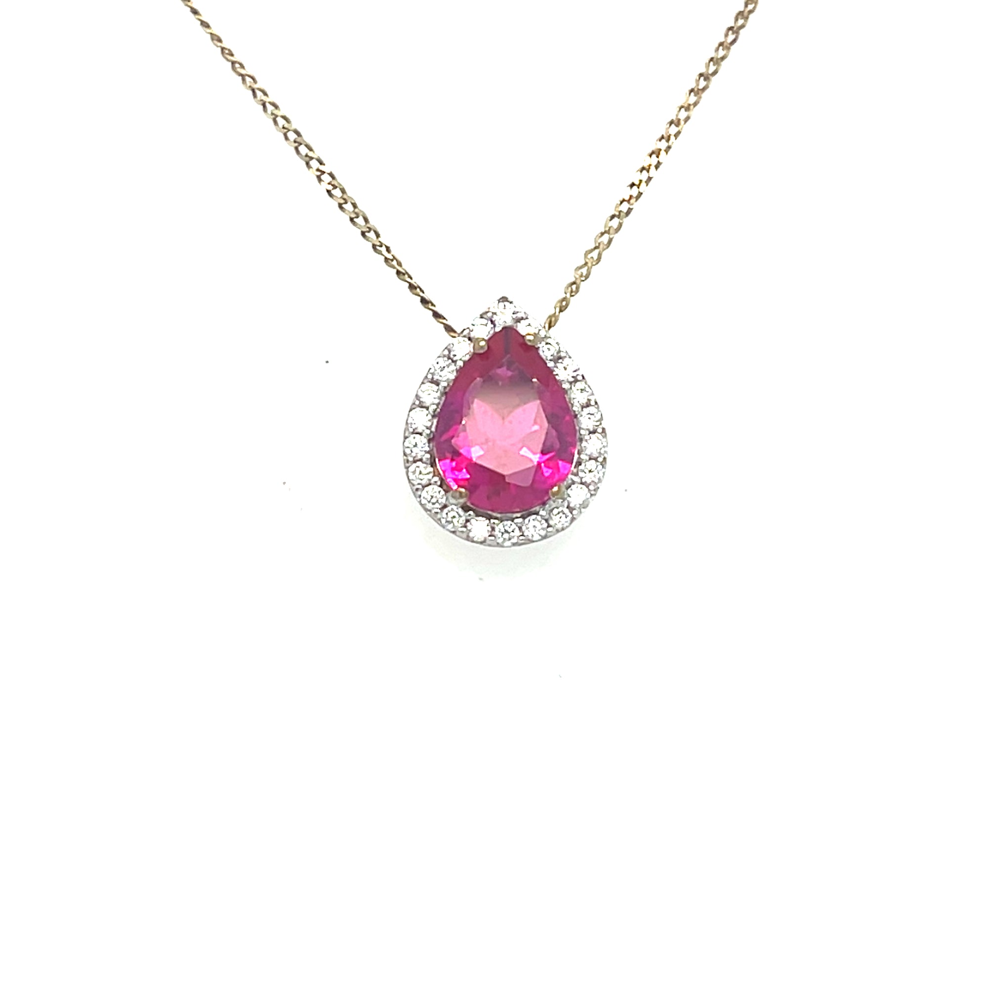 9kt Gold Pear Shaped Ruby Pendant