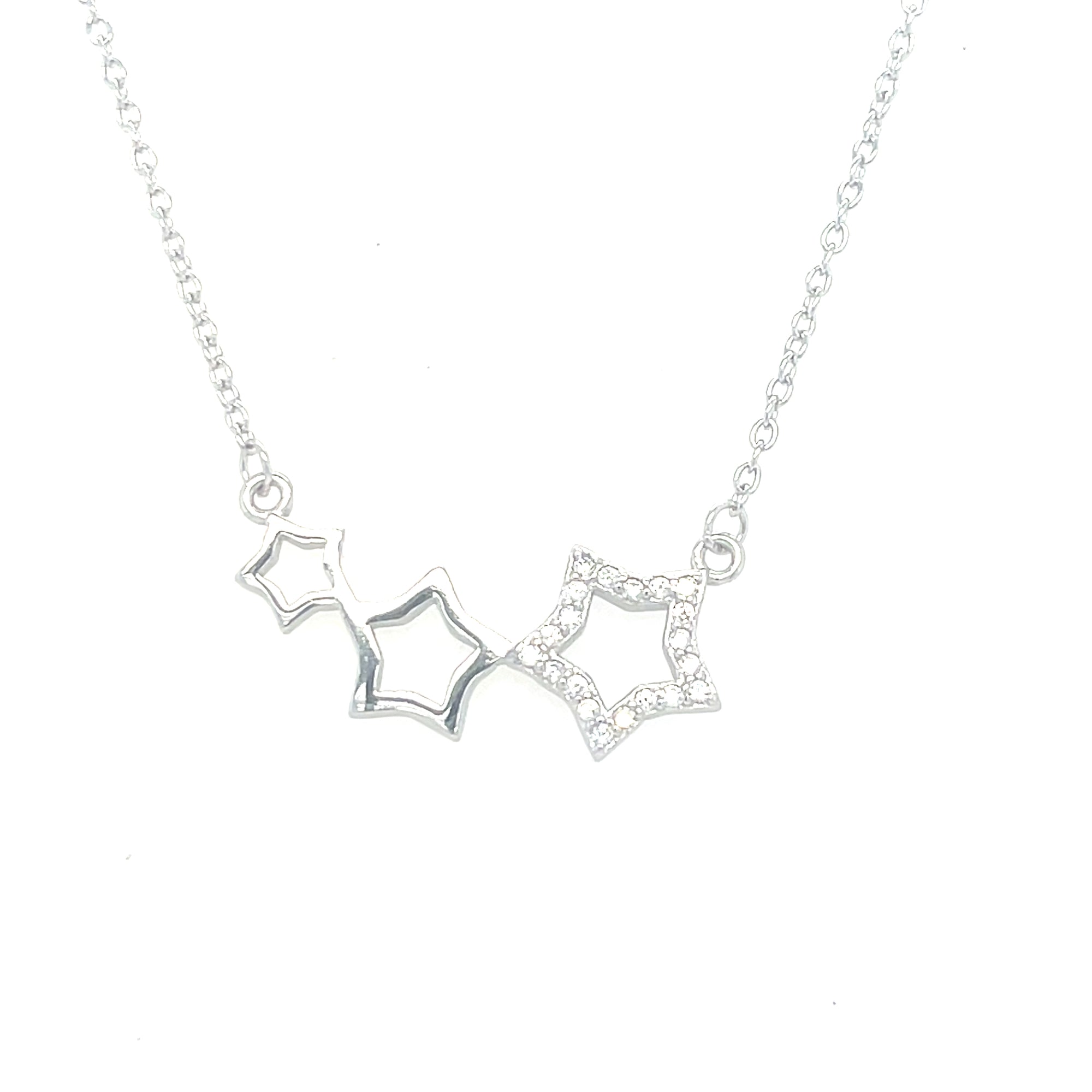 Sterling Silver Three Star Pendant