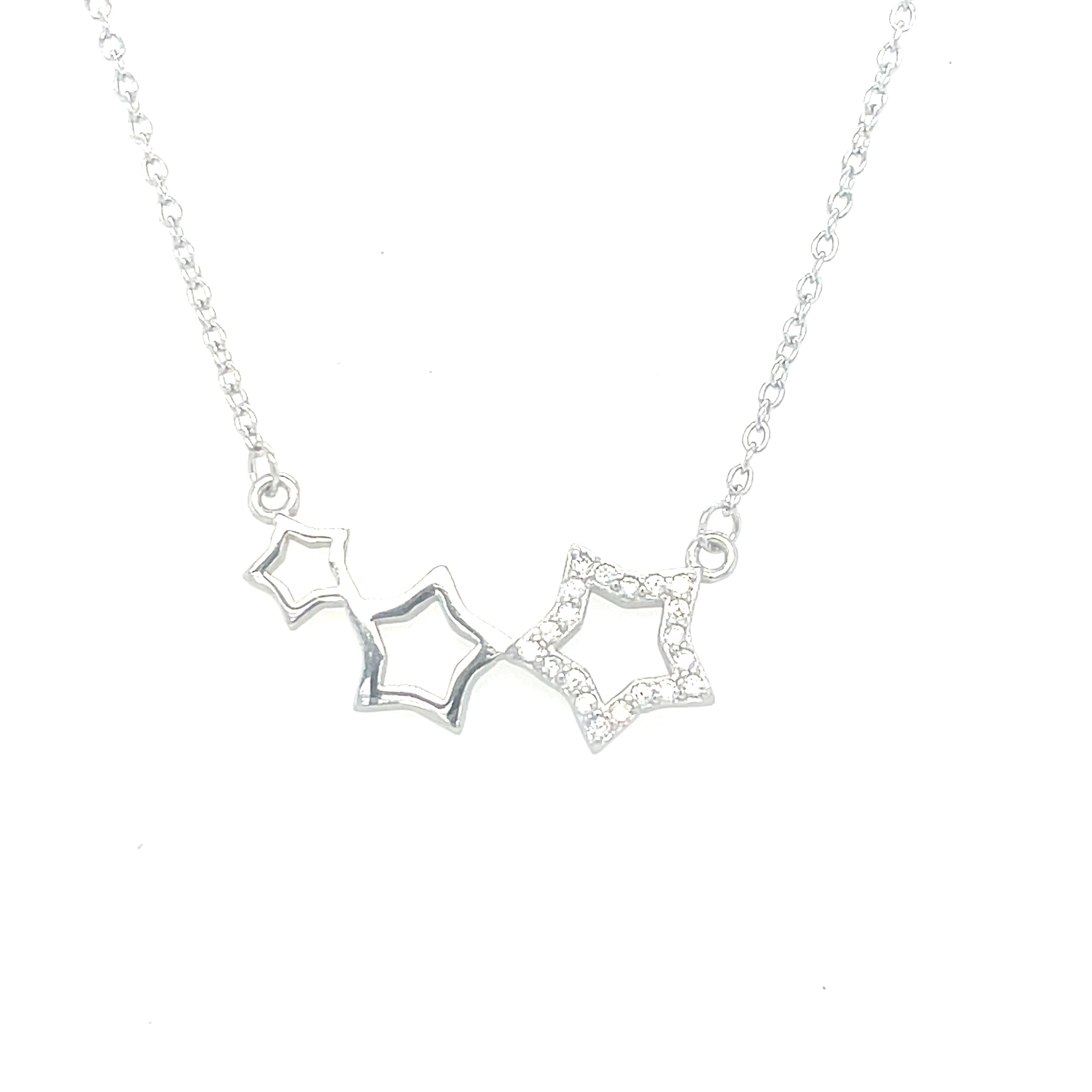 Sterling Silver Three Star Pendant