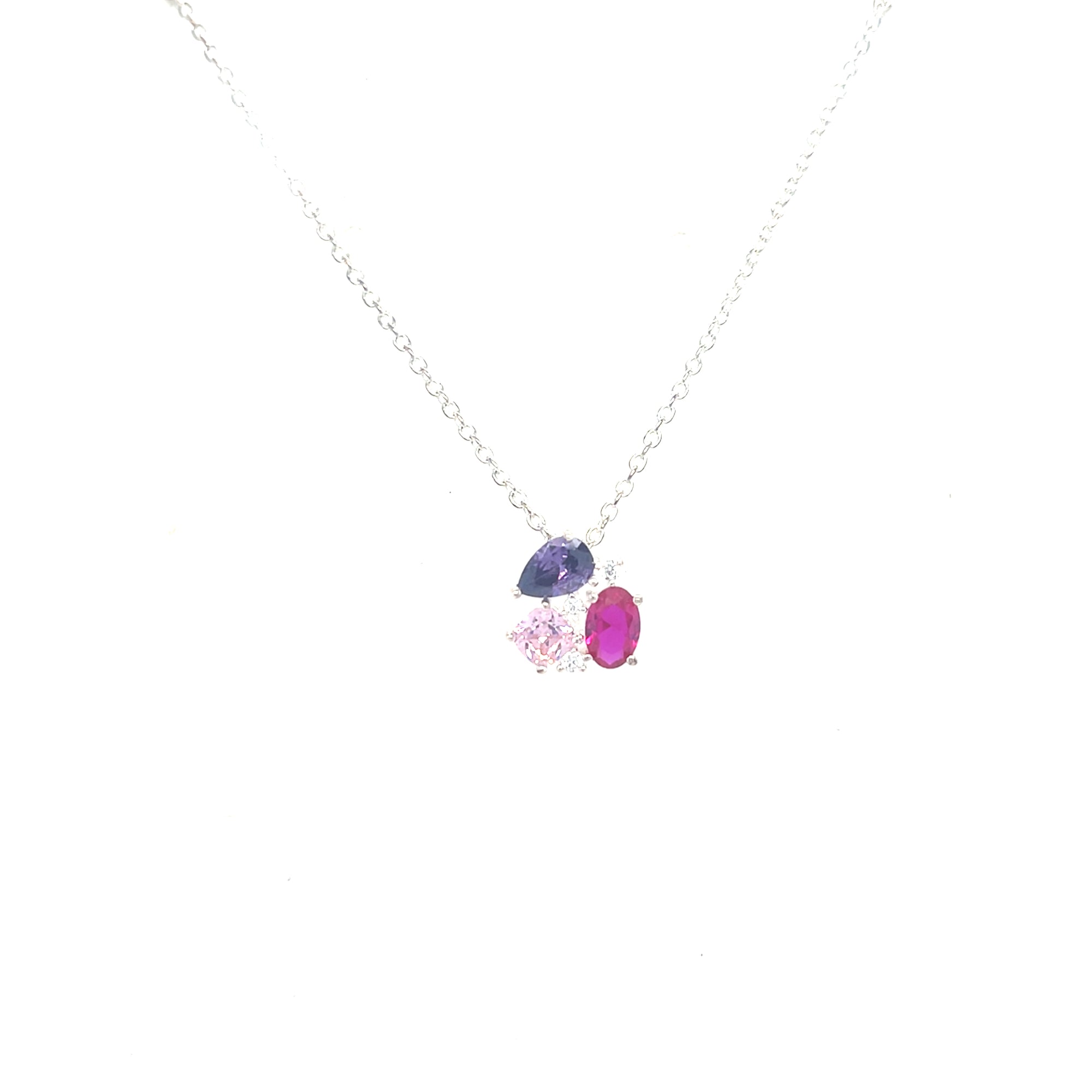 Sterling Silver Three Colour Necklace