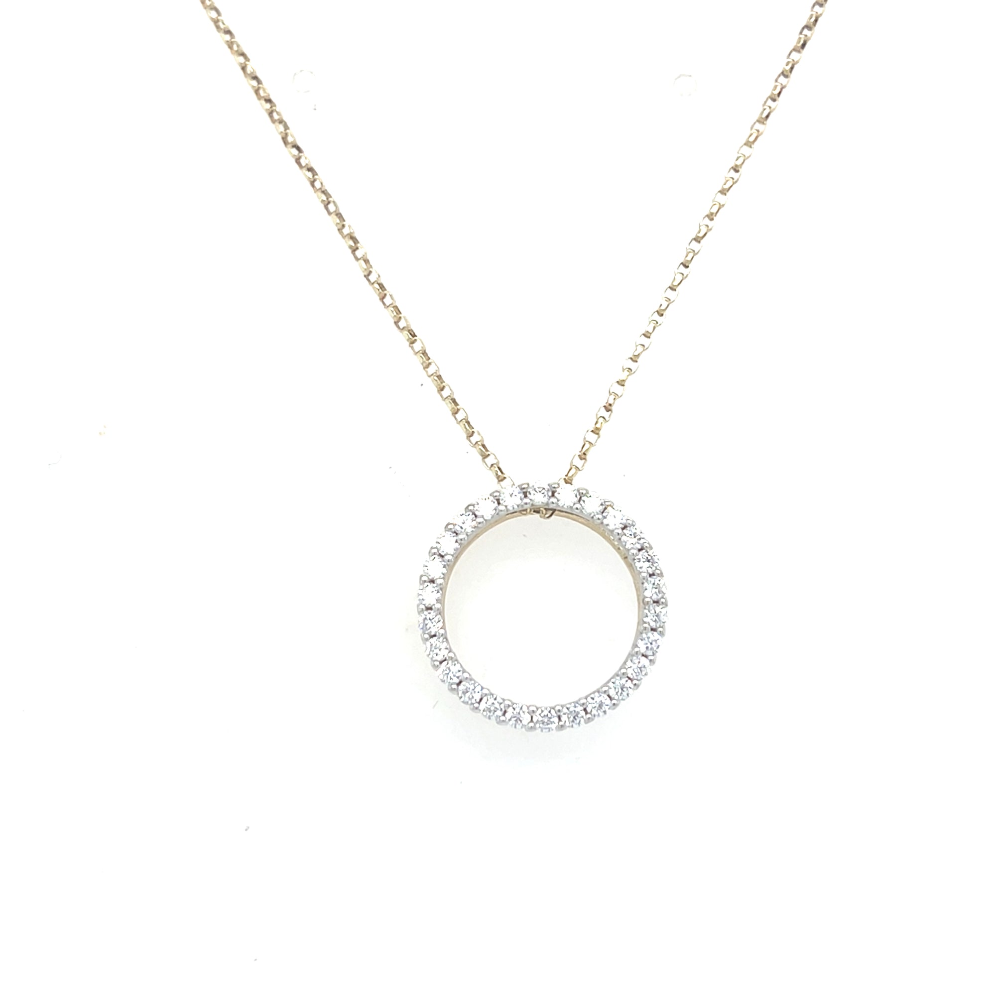 9kt Gold Stoneset Circle Pendant