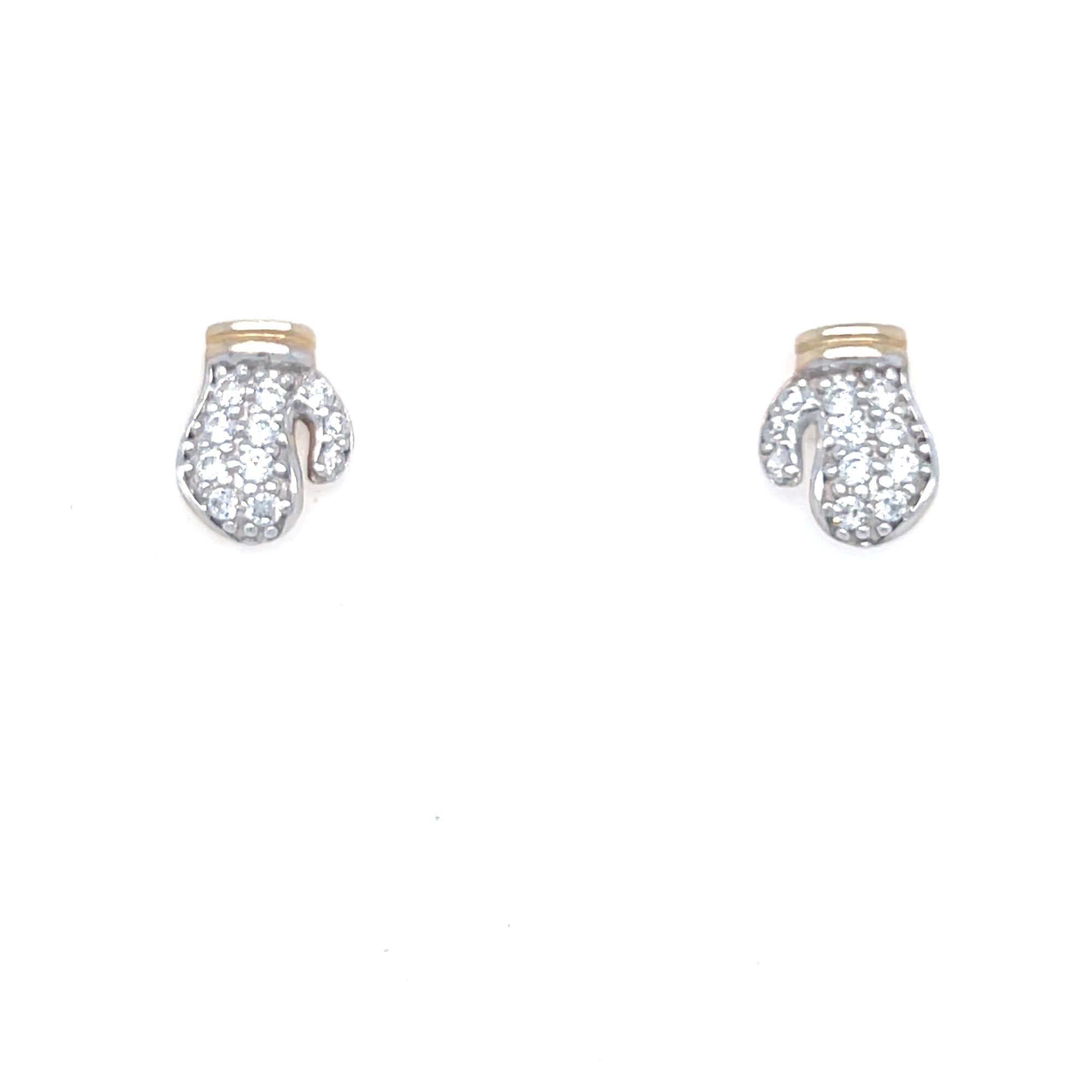 9kt Gold Stoneset Boxing Glove Earrings