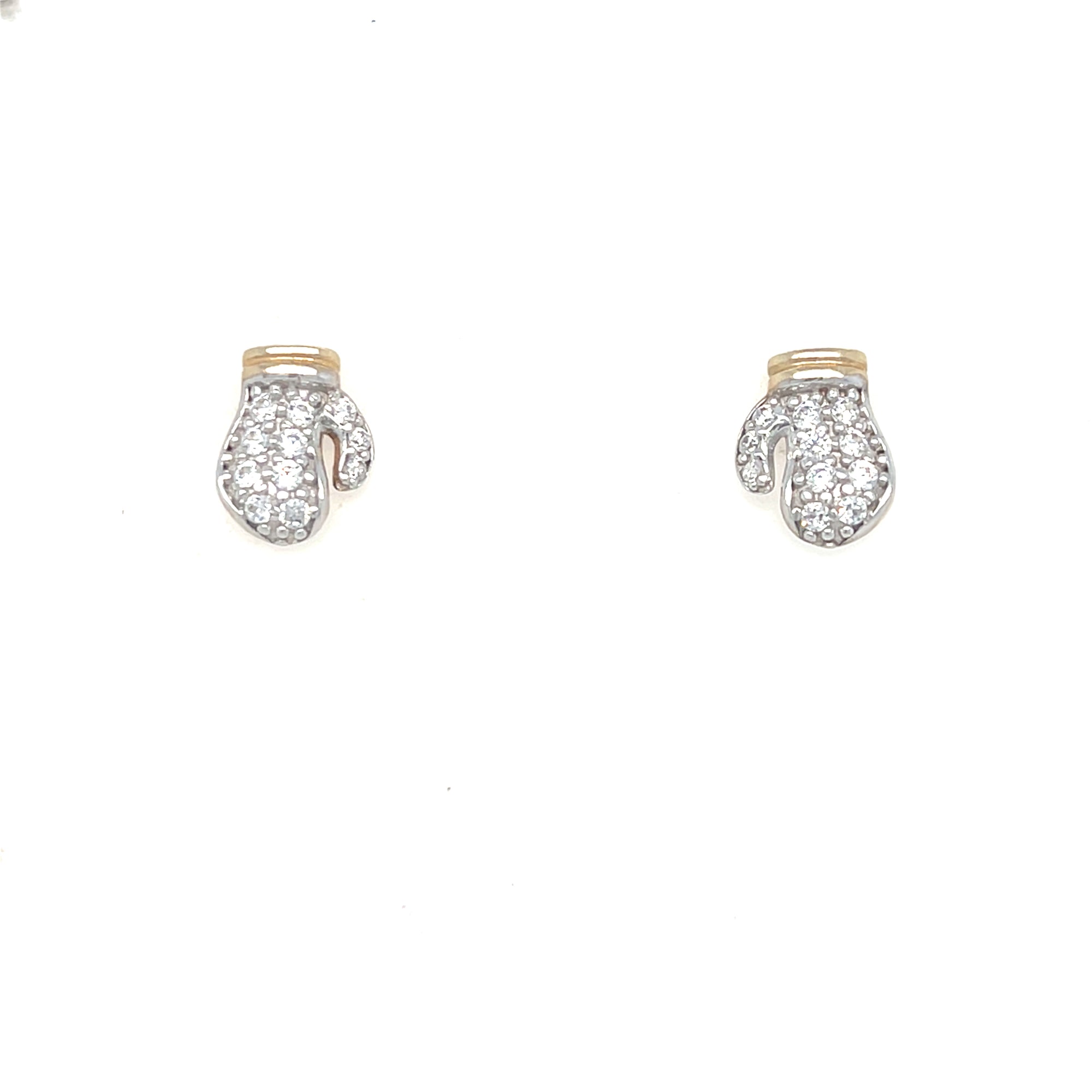9kt Gold Stoneset Boxing Glove Earrings
