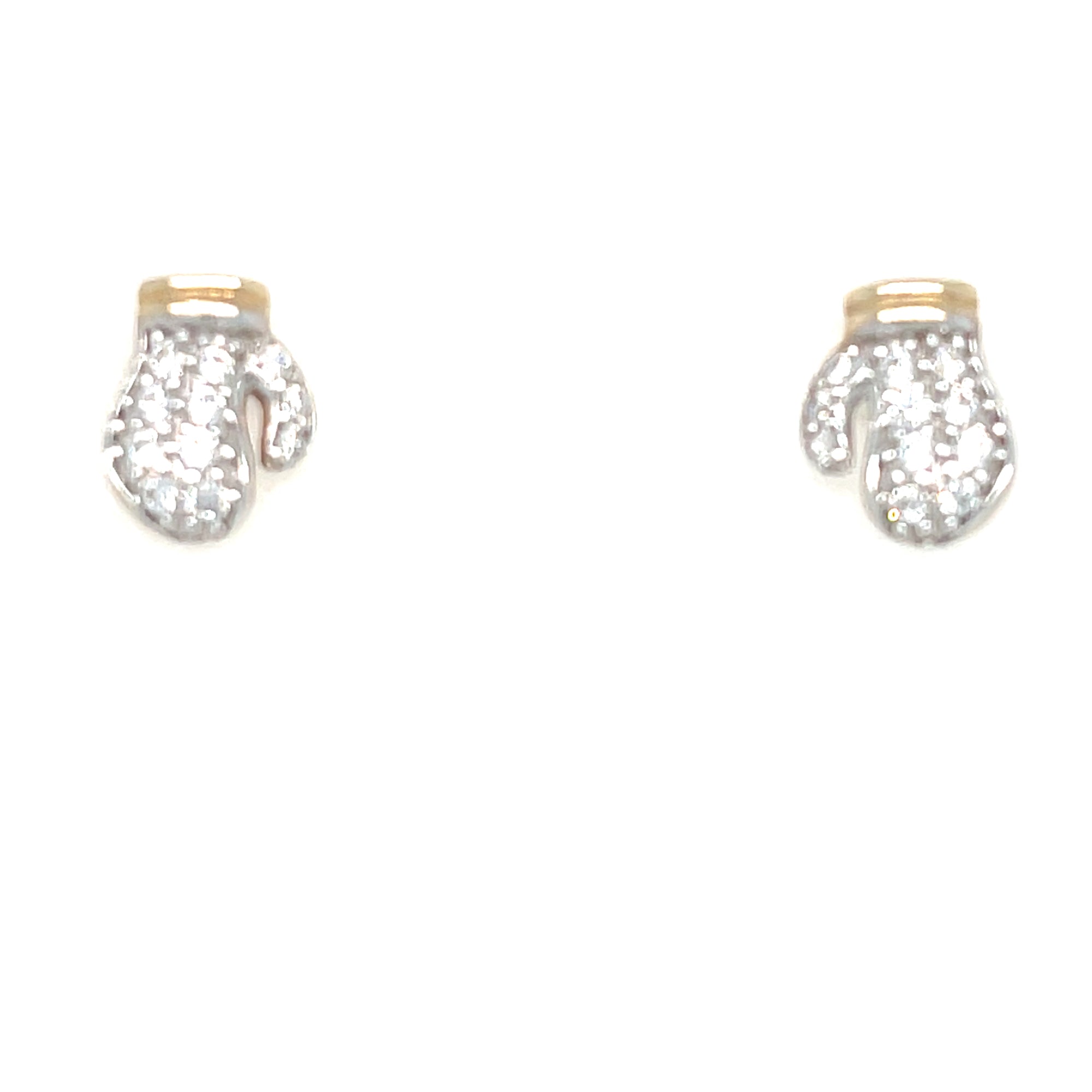 9kt Gold Stoneset Boxing Glove Earrings
