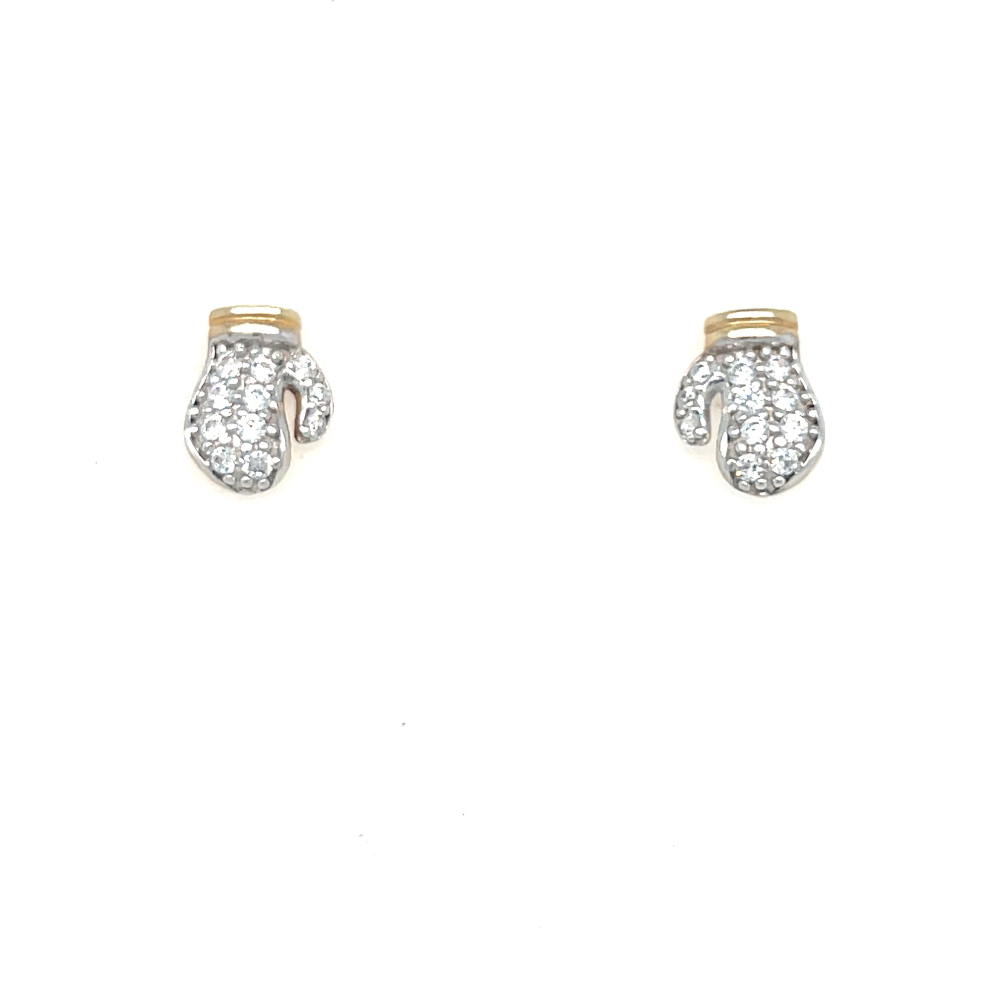 9kt Gold Stoneset Boxing Glove Earrings