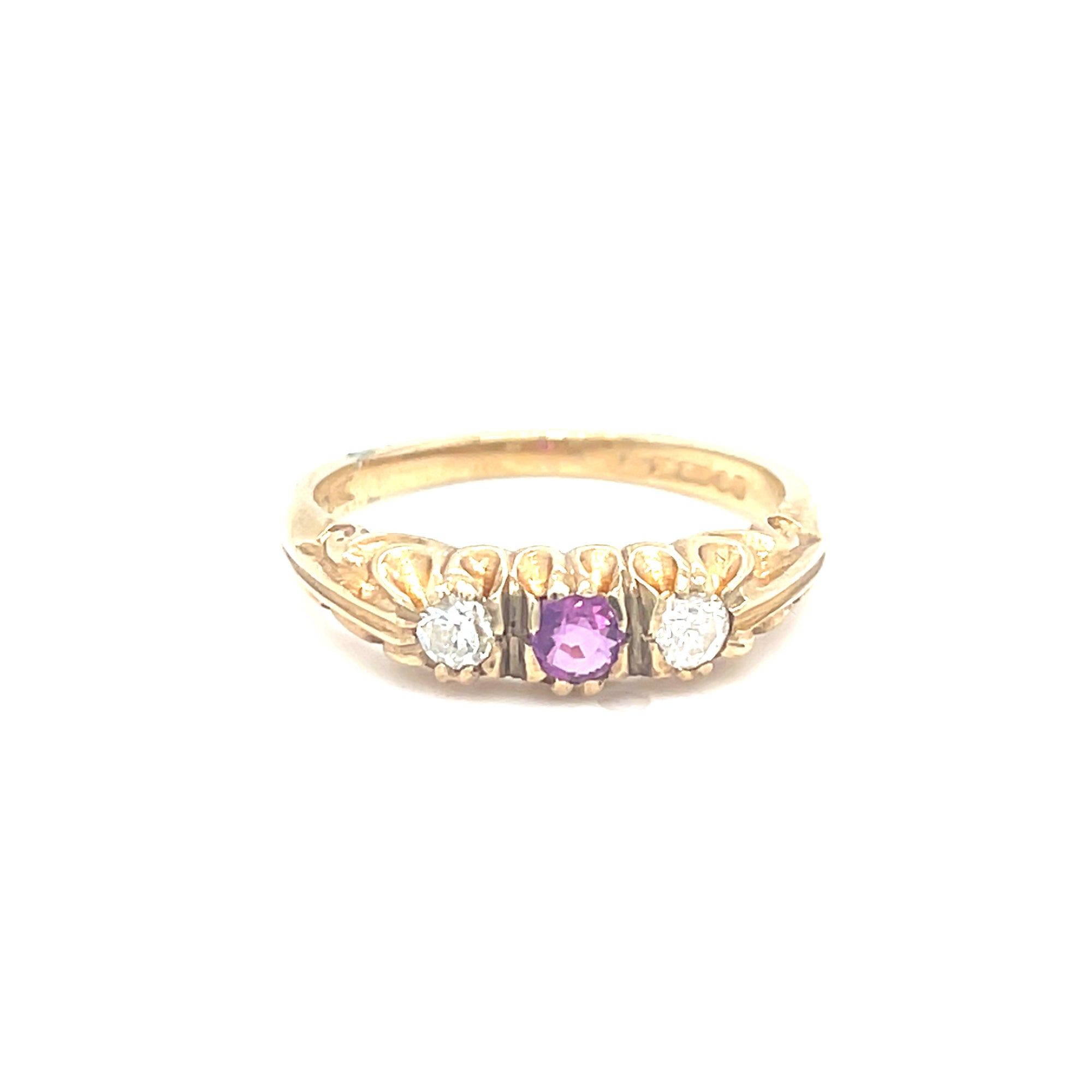 Antique 9kt Three Stone Ring