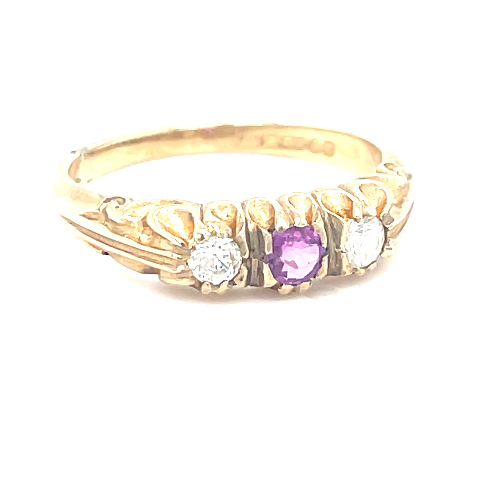 Antique 9kt Three Stone Ring