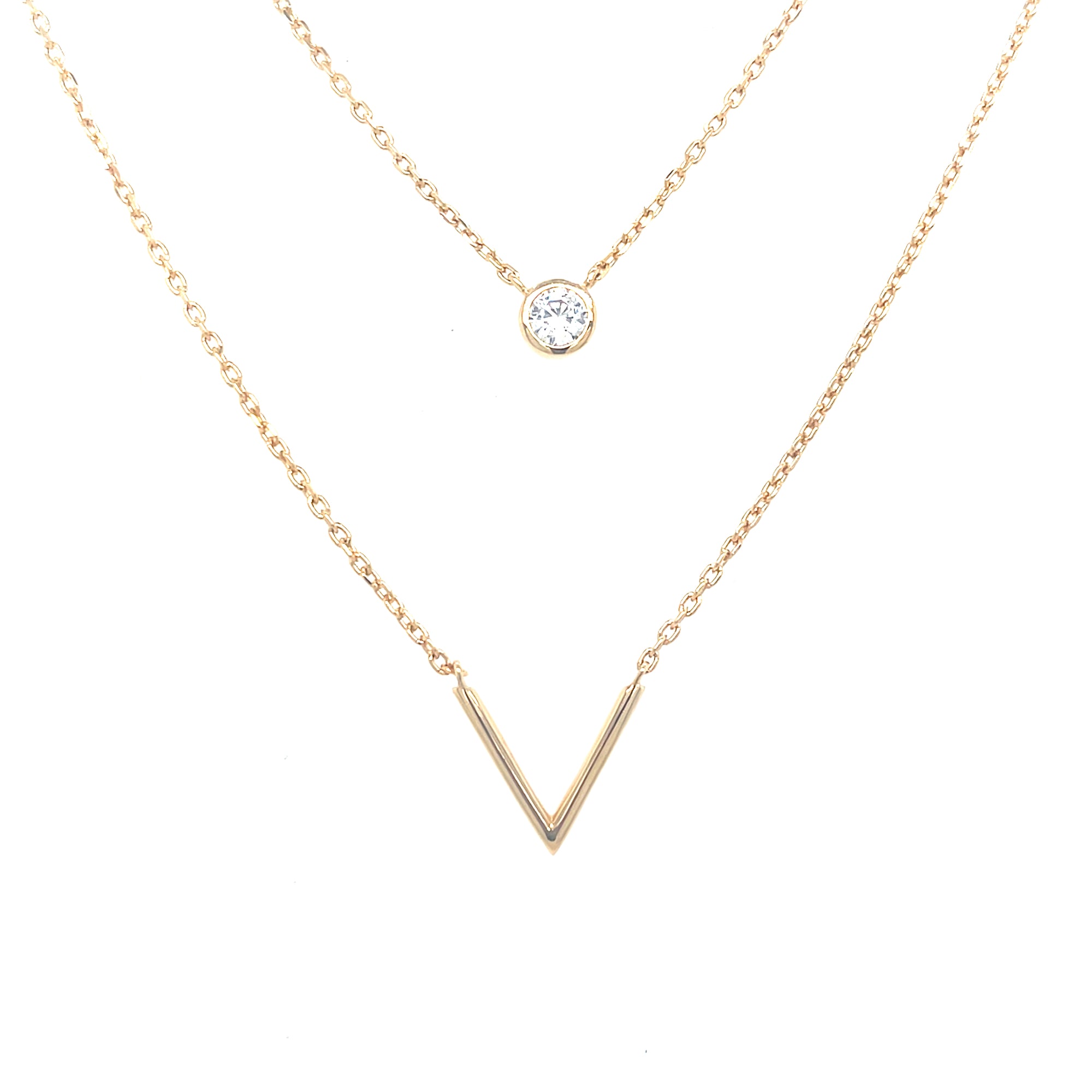 Gold Plated Double Layer Pendant