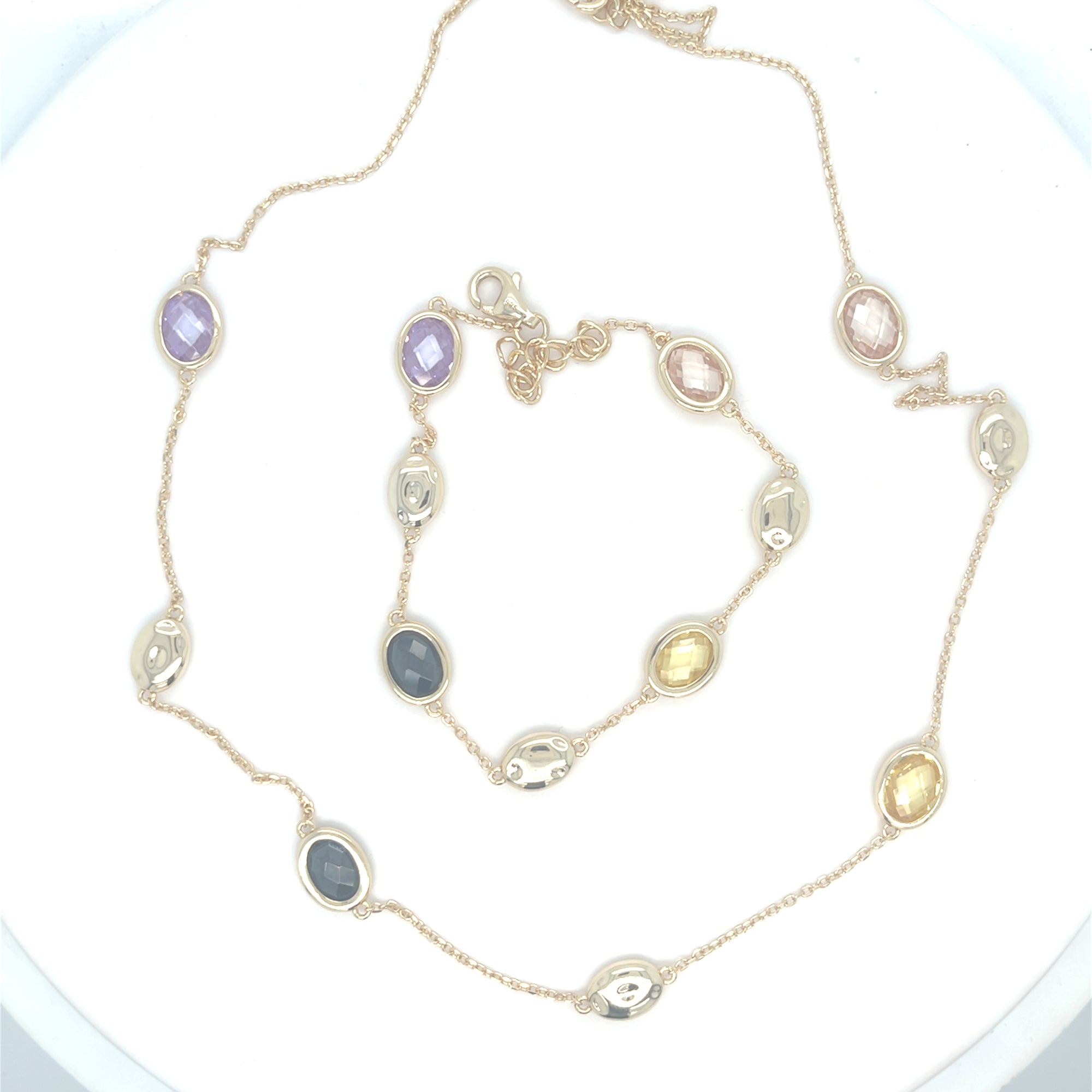 Gold Plated Necklace and Bracelet Set