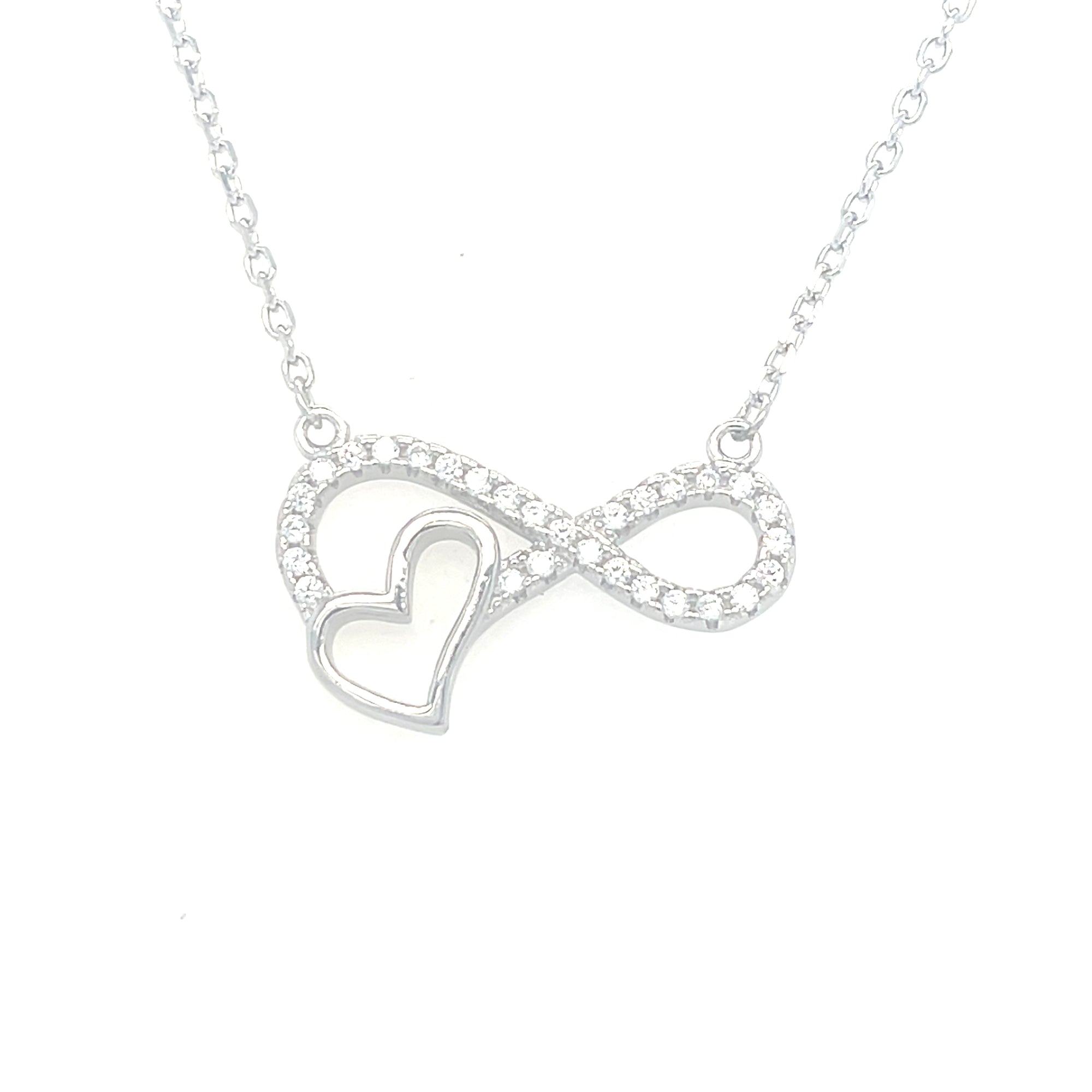 Sterling Silver Infinity Pendant with Heart