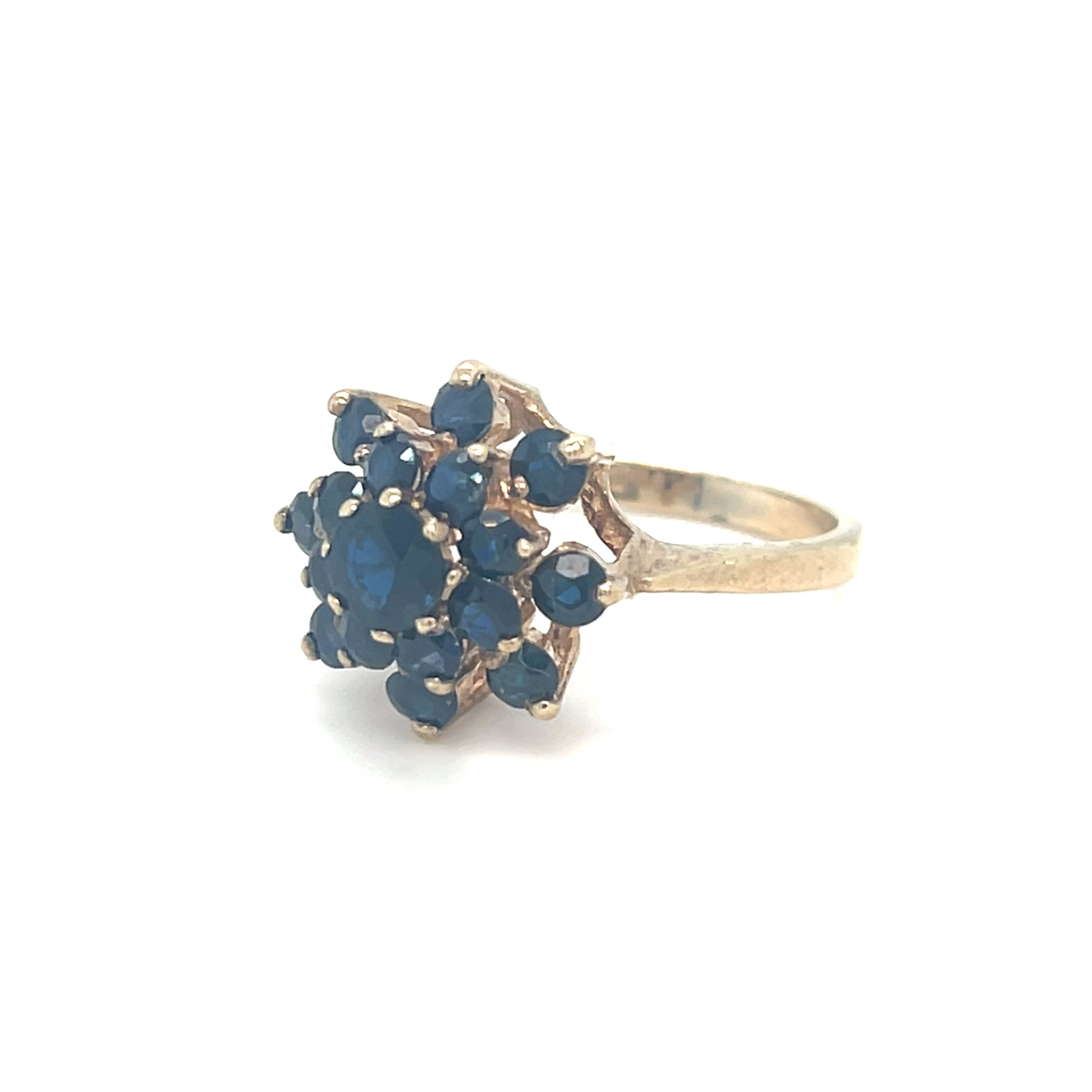 9kt Gold Sapphire Cluster Ring