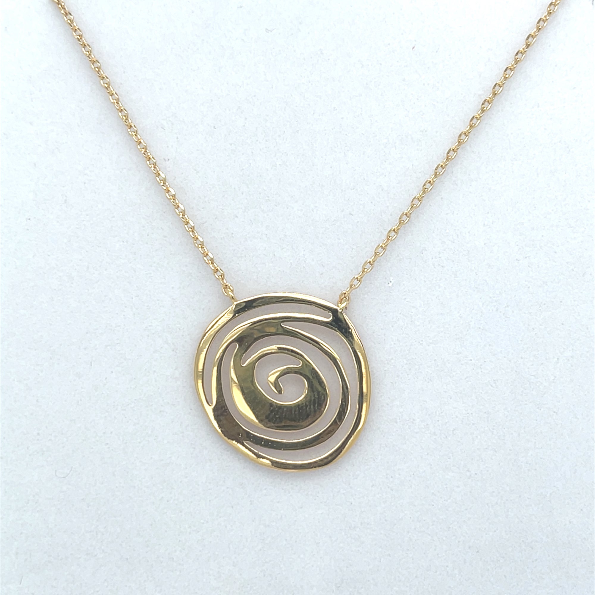Gold Plated Swirl Effect Necklace