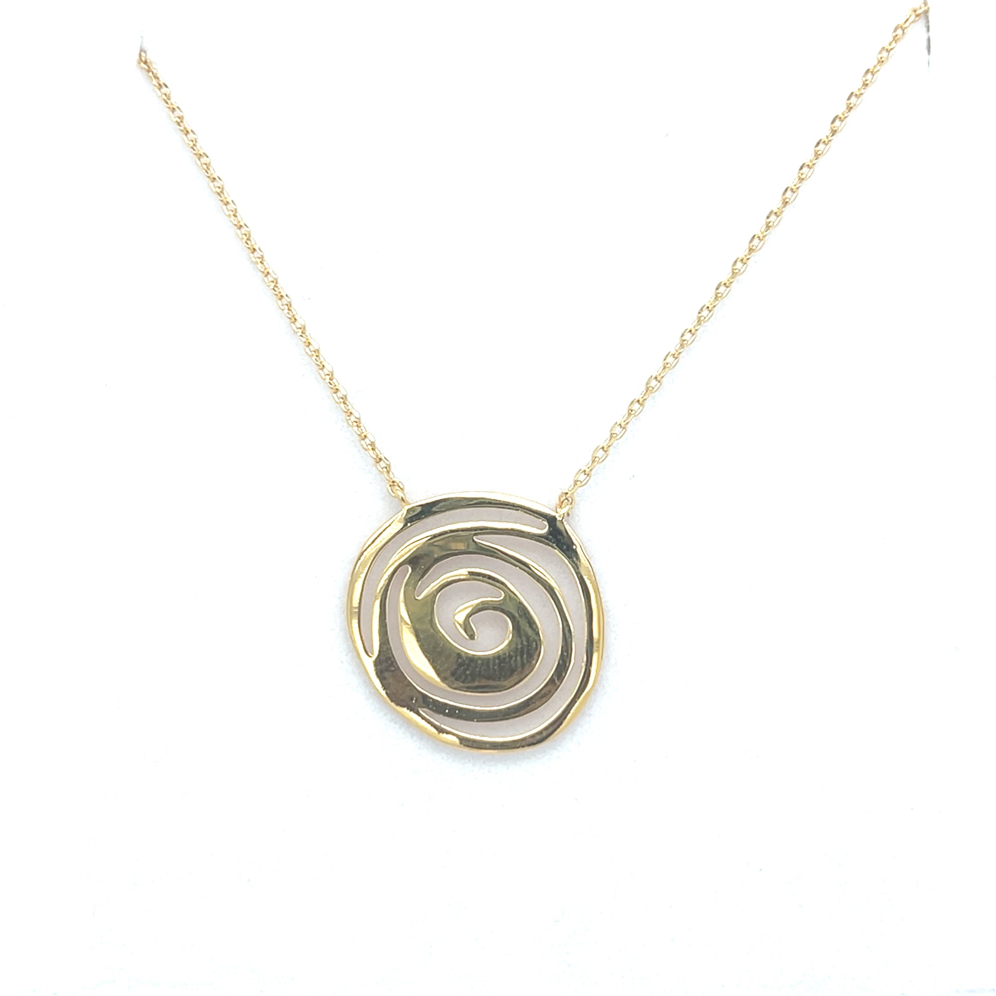 Gold Plated Swirl Effect Necklace