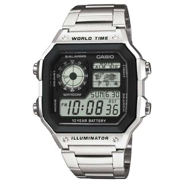 Casio Collection World Time Silver Steel Watch