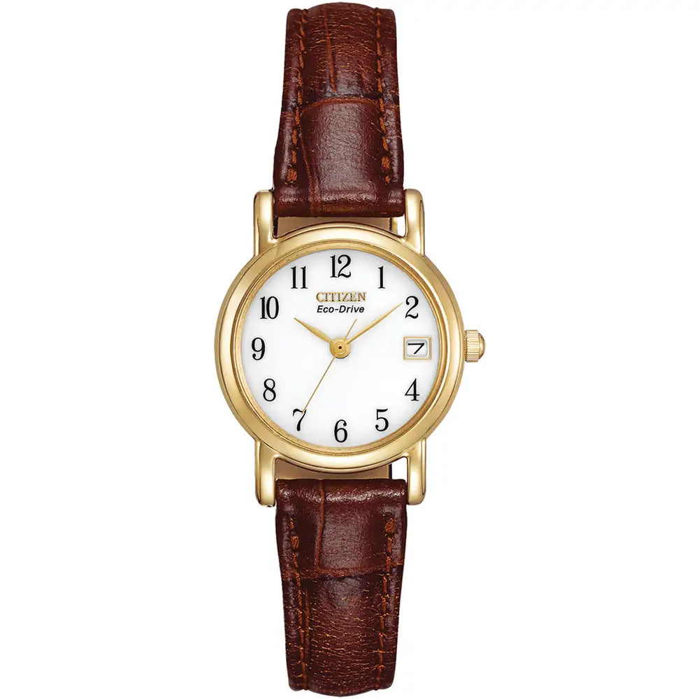 Citizen Eco Drive Womens Brown Leather Strap