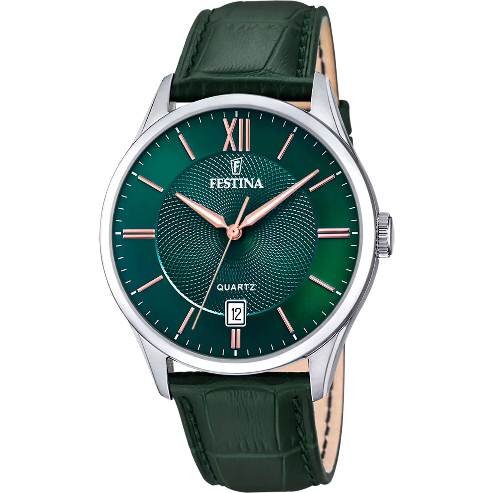 Festina watch F20426/7 green leather strap