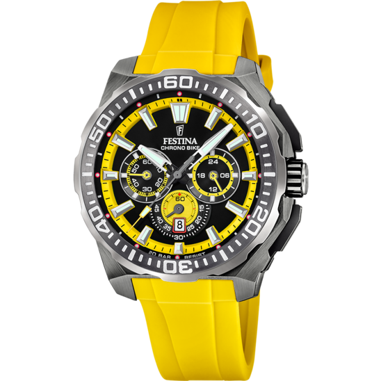 FESTINA CHRONO BIKE MEN&#39;S WATCH F20725/1 BLACK RUBBER STRAP