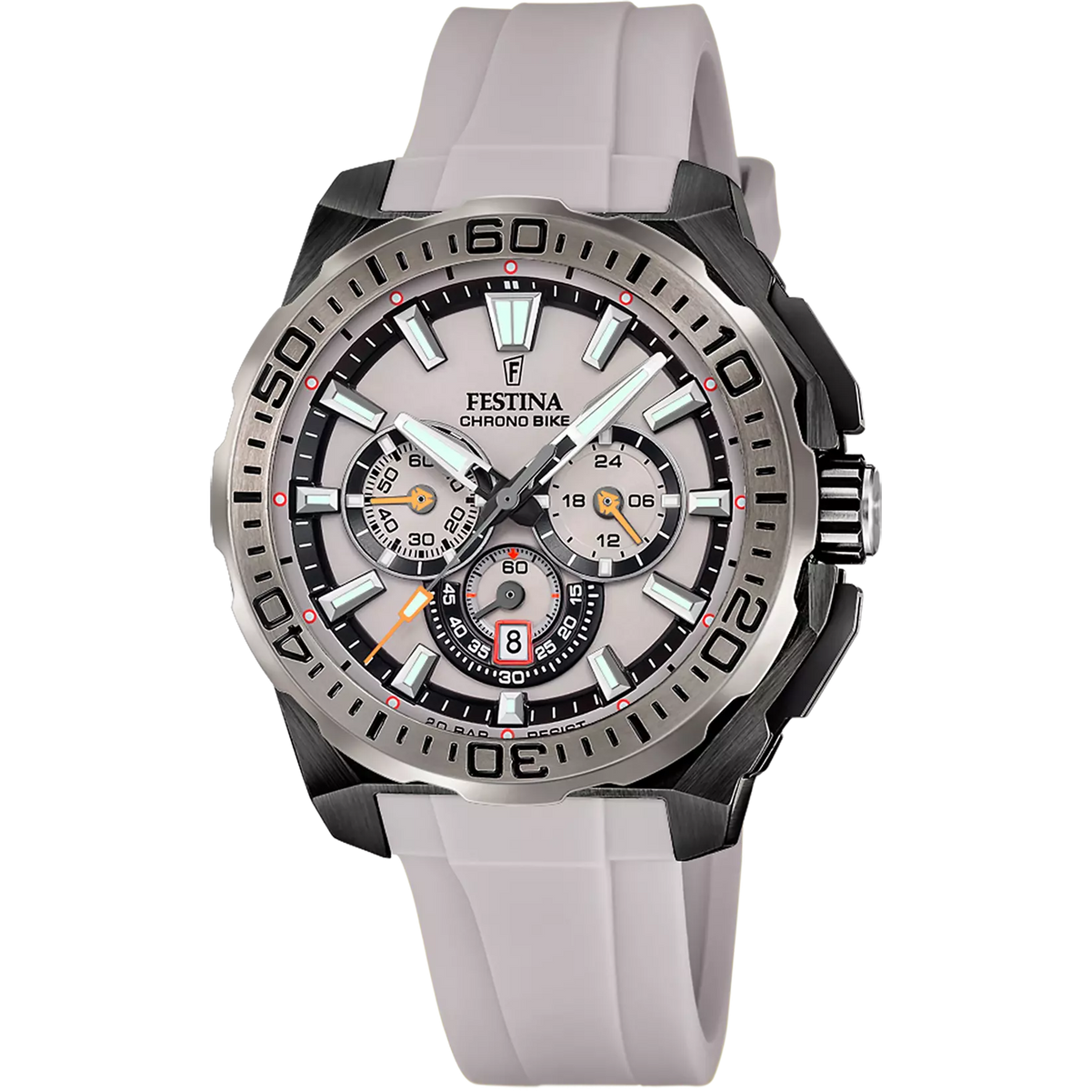 FESTINA CHRONO BIKE MEN&#39;S WATCH F20726/1 GREY RUBBER STRAP