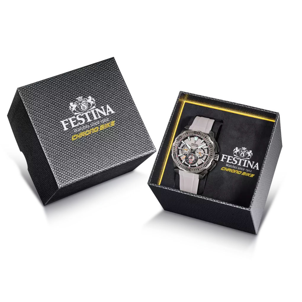 FESTINA CHRONO BIKE MEN&#39;S WATCH F20726/1 GREY RUBBER STRAP
