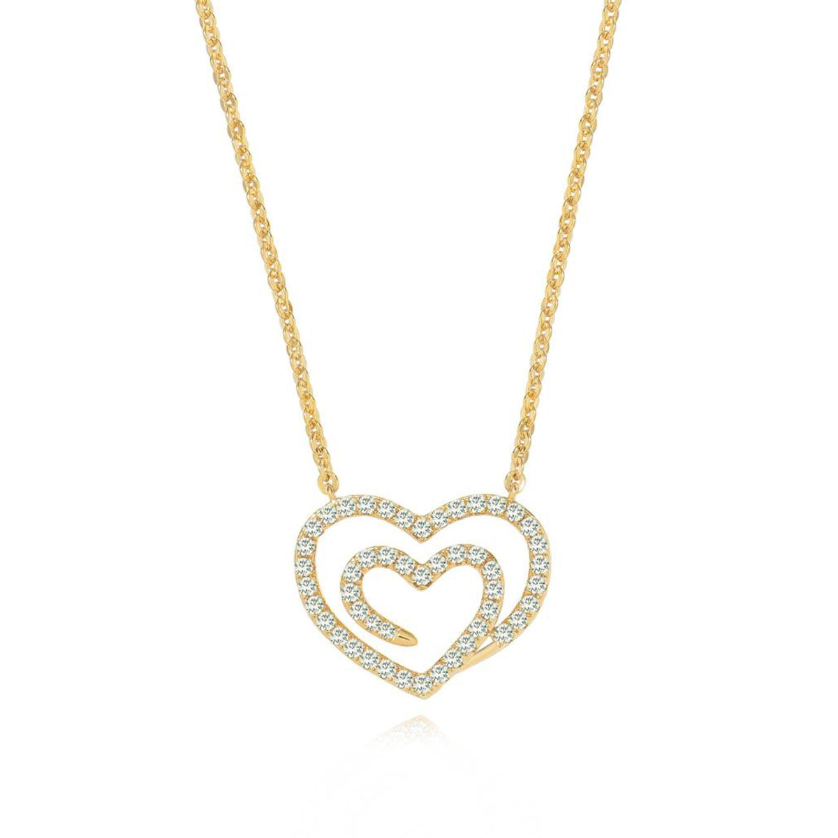 Gold Swirl CZ Heart Pendant from Tipperary Crystal