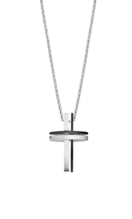 Lotus Men&#39;s Stainless Steel Cross Necklace