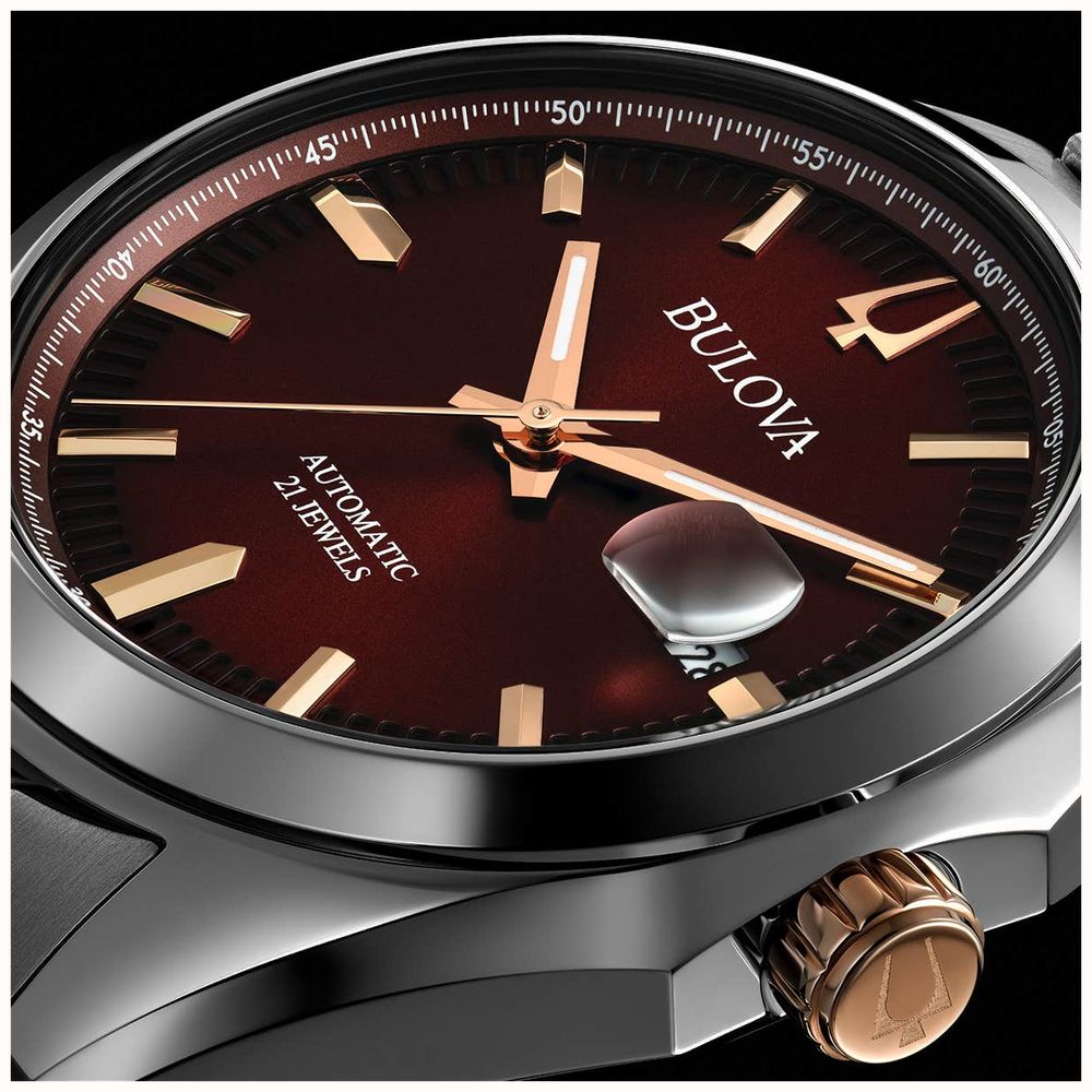 Bulova Men&#39;s Surveyor (39mm) Red Dial / Stainless Steel Bracelet