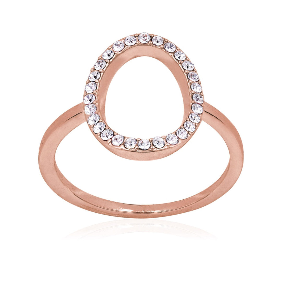 Rose Gold Coloured Halo Ring fro Tipperary Crystal