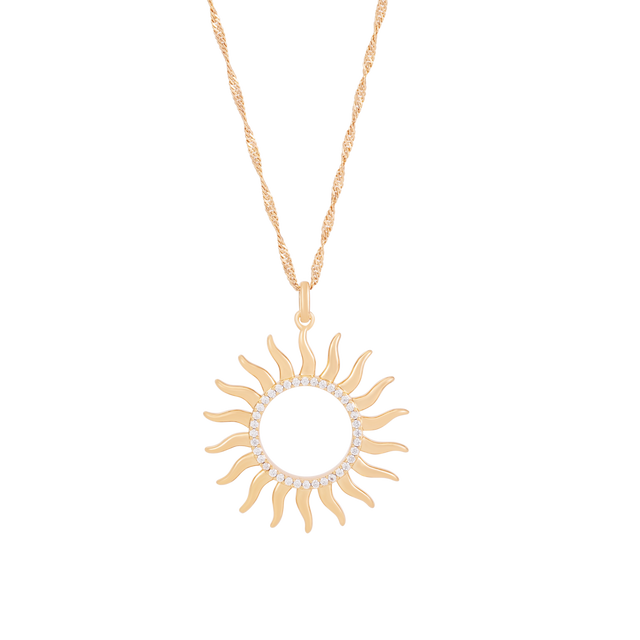 Soleil Open Cz Sun Pendant