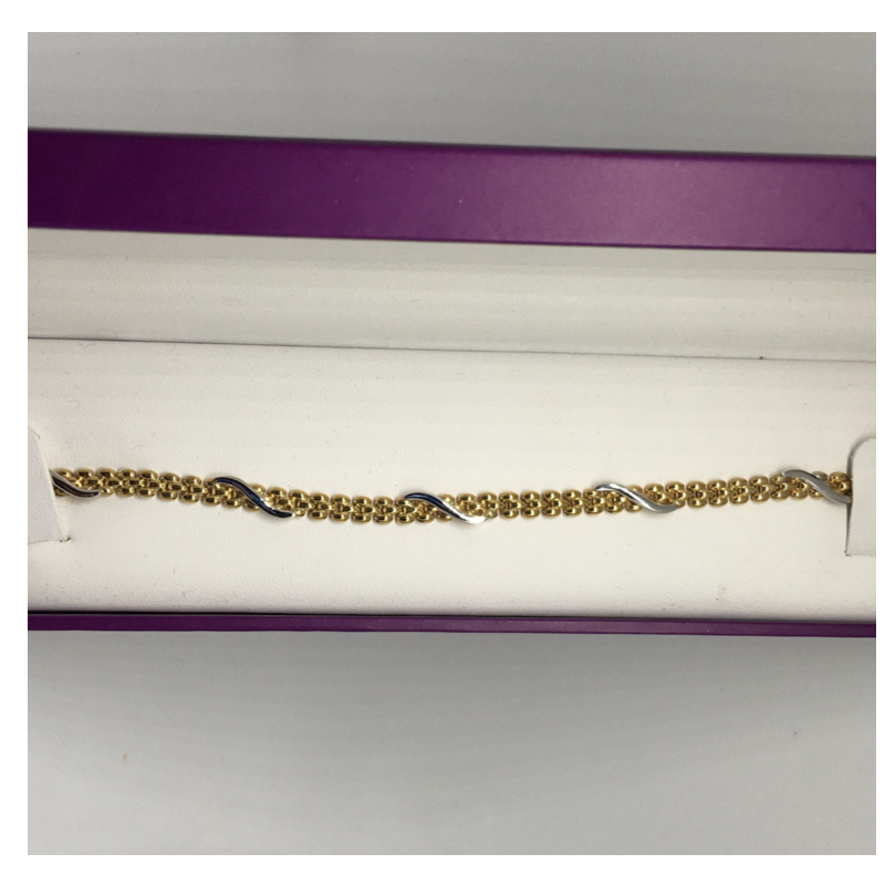 9ct Gold Bracelet with White Gold Detail - Cahalan Jewellers