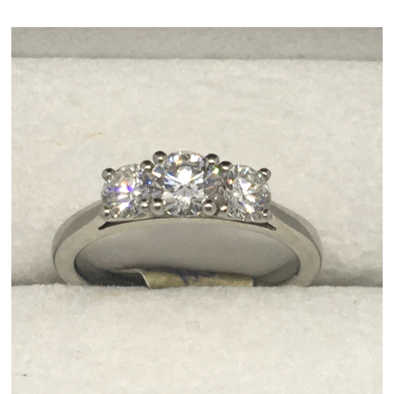 3 Stone White Gold Engagement Ring - Cahalan Jewellers