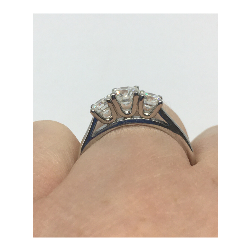 3 Stone White Gold Engagement Ring - Cahalan Jewellers
