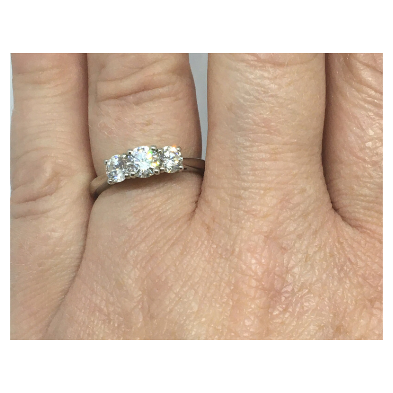 3 Stone White Gold Engagement Ring - Cahalan Jewellers