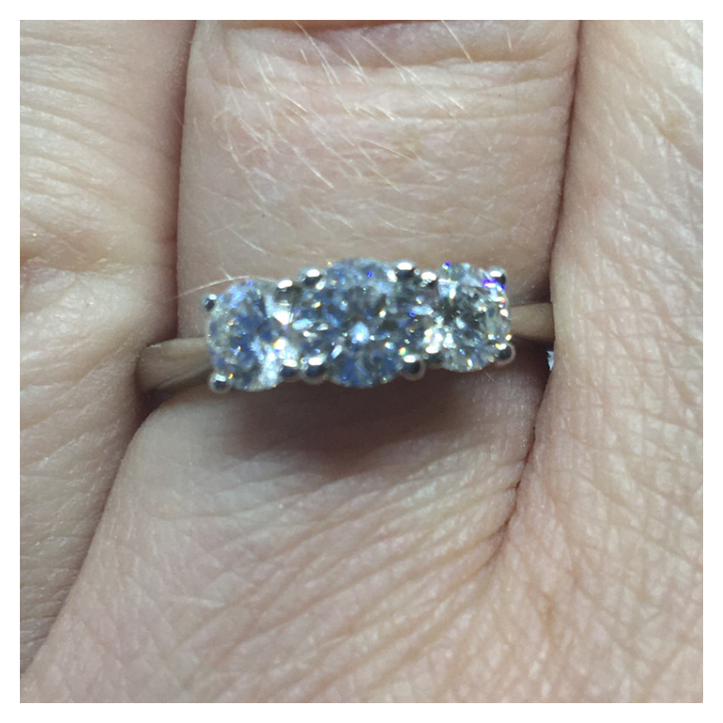 3 Stone White Gold Engagement Ring - Cahalan Jewellers