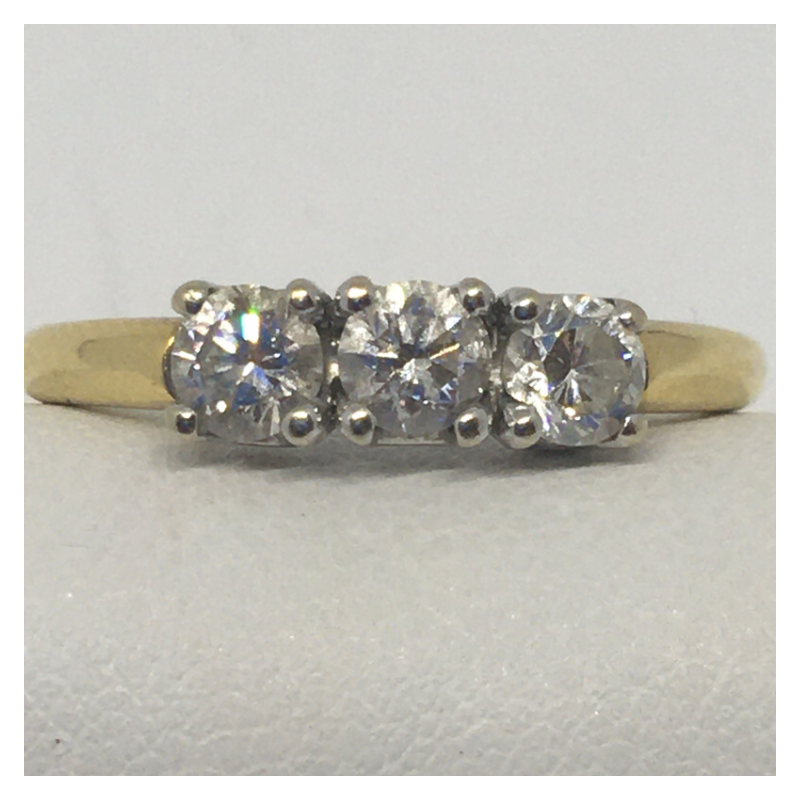 3 Stone Gold Engagement Ring - Cahalan Jewellers