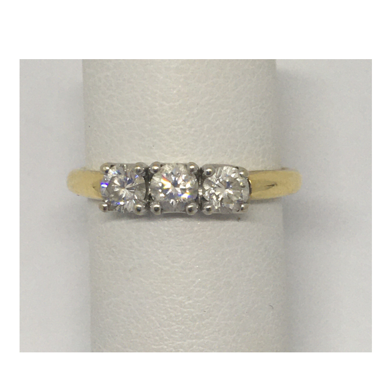 3 Stone Gold Engagement Ring - Cahalan Jewellers