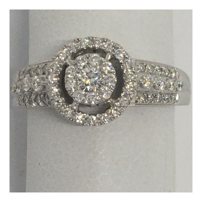 White Gold Halo Engagement Ring - Cahalan Jewellers