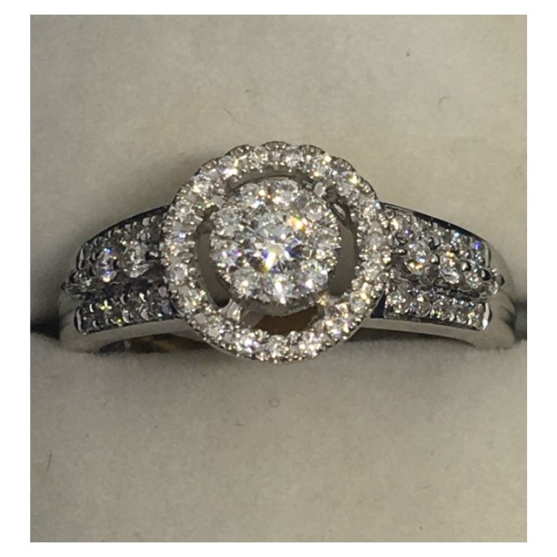 White Gold Halo Engagement Ring - Cahalan Jewellers
