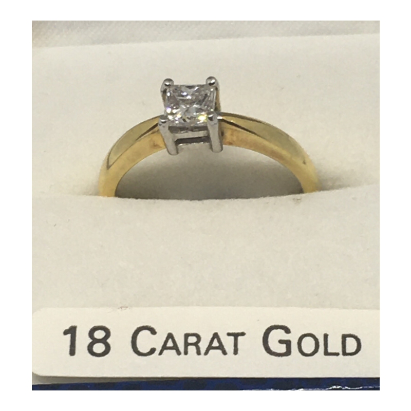 Solitaire Princess Cut 18ct Diamond Engagement Ring - Cahalan Jewellers