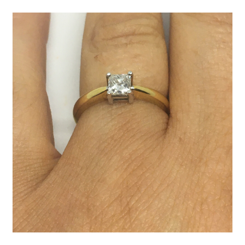 Solitaire Princess Cut 18ct Diamond Engagement Ring - Cahalan Jewellers