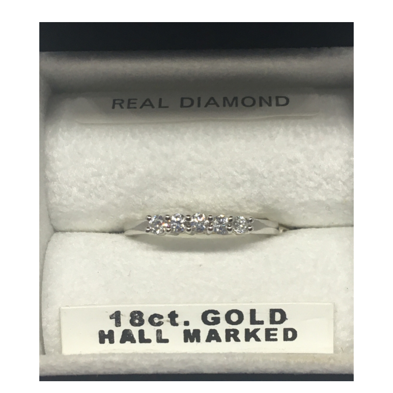 White Gold 5 Stone Engagement Ring - Cahalan Jewellers