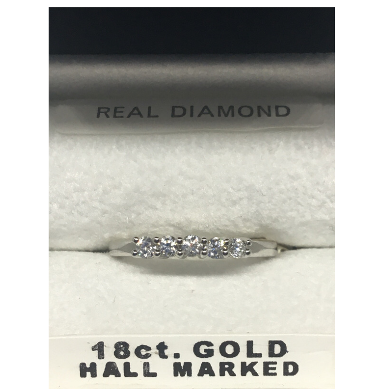 White Gold 5 Stone Engagement Ring - Cahalan Jewellers