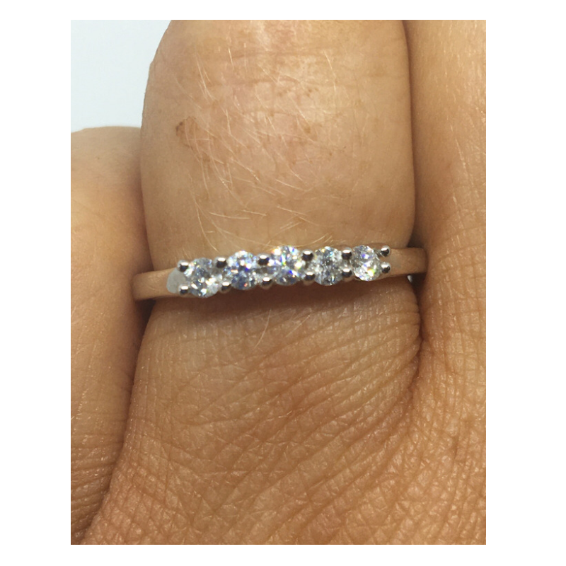 White Gold 5 Stone Engagement Ring - Cahalan Jewellers