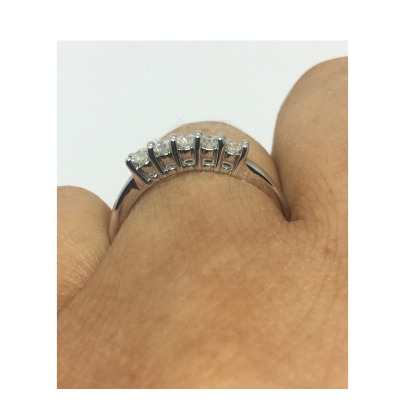 White Gold 5 Stone Engagement Ring - Cahalan Jewellers