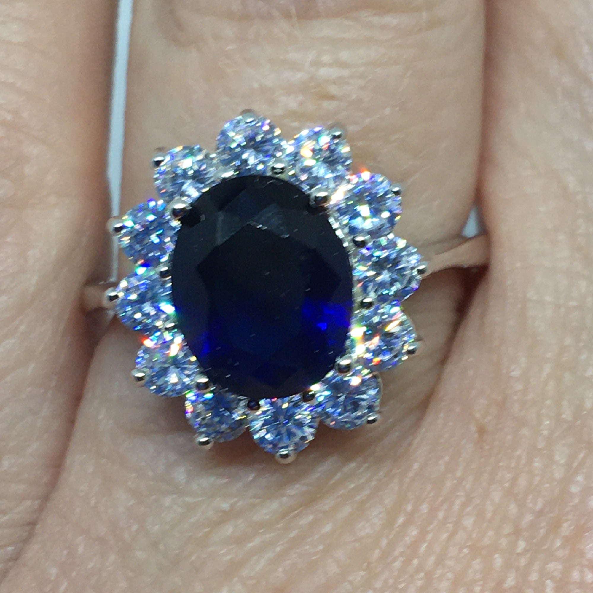 Silver Sapphire Cluster Ring - Cahalan Jewellers