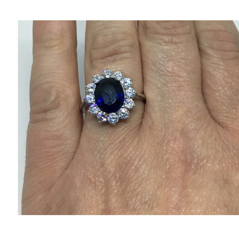 Silver Sapphire Cluster Ring - Cahalan Jewellers