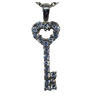 Sterling Silver Stone Set Key Pendant - Cahalan Jewellers