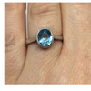 White Gold Ring with Blue Topaz Stone